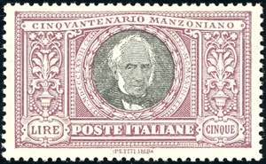 1923 - 5 lire Manzoni (156), ottima ... 