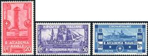 1931 - Accademia navale (300/302), gomma ... 
