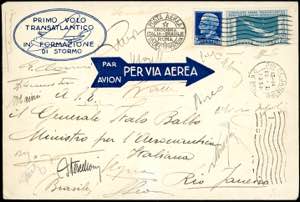 1930 - 7,70 lire Crociera di Balbo, con ... 