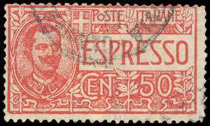 1920 - 50 cent. rosso, FALSO DI ROMA, senza ... 
