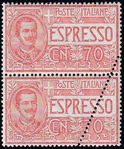 1925 - 70 cent. (11), coppia verticale con ... 