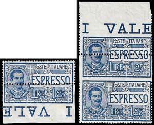 1925 - 1,25 lire, dentellatura inferiore ... 