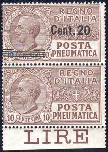 1924 - 20 cent. su 10 cent., coppia ... 