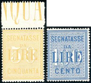 1903 - 50 e 100 lire (31/32), gomma integra, ... 