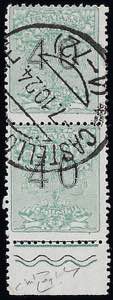 1924 - 40 cent. verde, coppia verticale, ... 