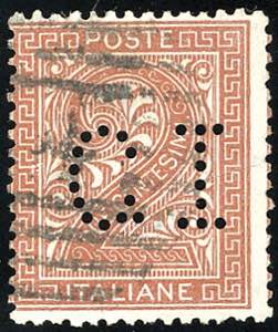 1887 - 1 cent. su 2 cent. rosso mattone, ... 
