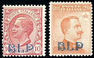 1921 - 10 e 20 cent. soprastampa BLP del I ... 