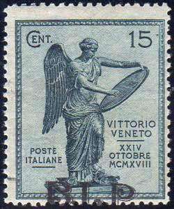 1922 - 15 cent. Vittoria, soprastampa BLP ... 
