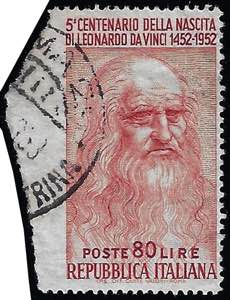 1952 - 80 lire Leonardo, non dentellato a ... 