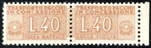 1953 - 40 lire arancio e bruno, FALSO ... 
