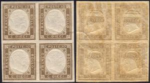 1861 - 10 cent. non emesso (2), decalco ... 