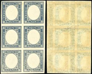 1861 - 20 cent. indaco, non emesso (3b), ... 