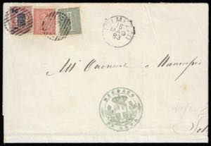1883 - 1 cent. e 2 cent. De La Rue, tiratura ... 