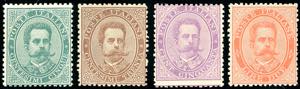 1879 - 5 cent., 30 cent., 50 cent., 2 lire ... 