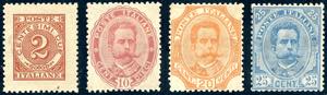 1891 - Umberto I, non emessi, serie completa ... 