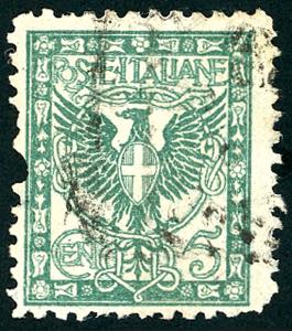 1906 - 5 cent. Floreale, dent. 11, falso per ... 