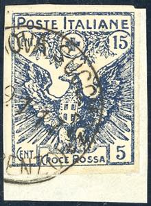 1915 - 15 + 5 cent. Croce Rossa, falso per ... 