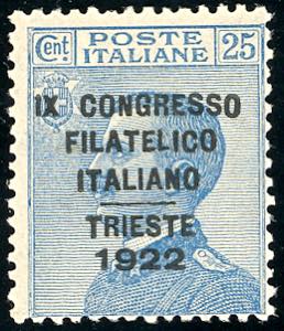 1922 - 25 cent. soprastampato Congresso ... 