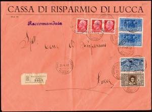 1932 - 7,70 + 2 lire posta aerea Dante, 30 ... 