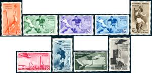 1934 - Mondiali di calcio (357/361+A), gomma ... 