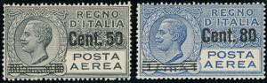 1927 - Soprastampati (8/9), nuovi, gomma ... 