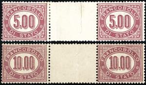 1875 - 5,00 e 10,00 lire francobolli di ... 