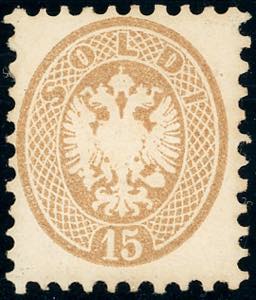1854 - 15 soldi bruno, dent. 9 1/2 (45), ... 