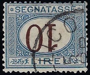 1870 - 10 lire azzurro e bruno, cifre ... 