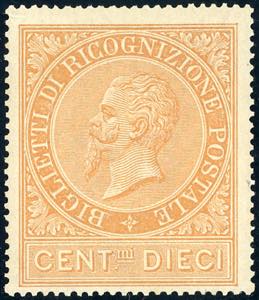 1874 - 10 cent. (1), nuovo, gomma integra, ... 