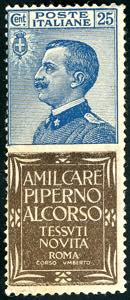 1924 - 25 cent. Piperno (6), gomma ... 