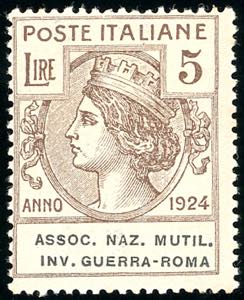ASSOC. NAZ. MUTIL. INV. GUERRA-ROMA 1924 - 5 ... 