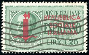 1944 - 1,25 lire, soprastampa fascio di ... 