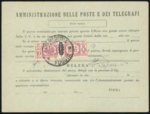 PACCHI POSTALI1946 - 10 lire lilla rosa, ... 