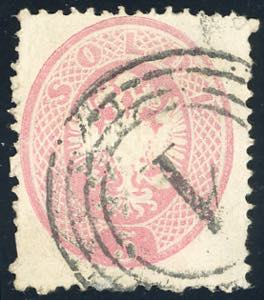 1863 - 5 soldi rosa, dent. 14 (38), piccoli ... 