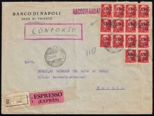 1947 - 2 lire soprastampato (9), blocchi di ... 