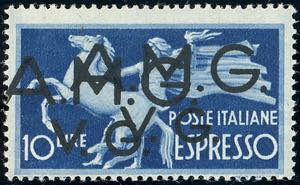 ESPRESSI 1946 - 10 lire, doppia soprastampa, ... 