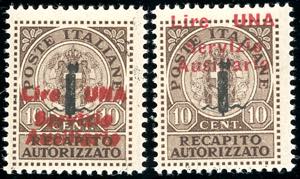 GUIDIZZOLO 1945 - 1 lira su 10 cent. bruno, ... 