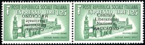 MACCAGNO 1945 - 1,25 lire espresso, ... 