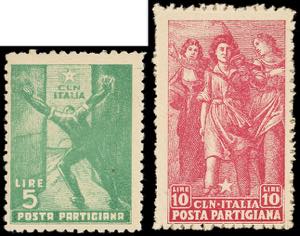 PARMA 1945 - Posta partigiana (1/2), gomma ... 