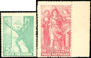 PARMA 1945 - 5 e 10 lire Posta Partigiana ... 