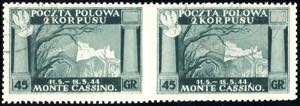 1946 - 45 g. Vittorie polacche, carta bianca ... 
