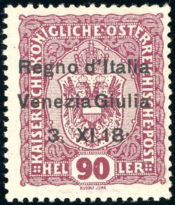 VENEZIA GIULIA 1918 - 90 h. soprastampato, ... 