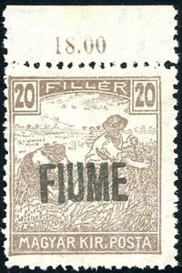 FIUME 1918 - 20 f. soprastampato a mano (1), ... 