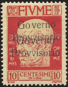 FIUME 1921 - 10 cent. doppia soprastampa ... 