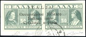 EMISSIONI DI ARGOSTOLI 1941 - 50 l. + 50 l., ... 