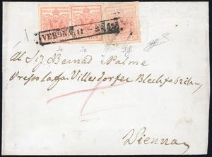 1851 - 15 cent. rosso vermiglio, due ... 