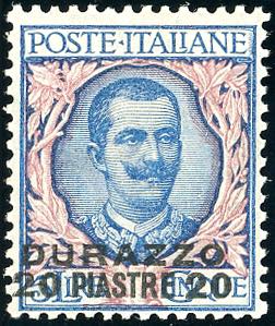 DURAZZO 1909 - 20 pi. su 5 lire (7), buona ... 