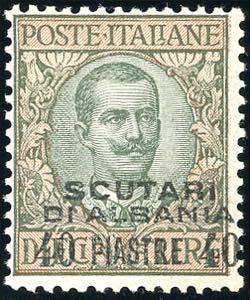 SCUTARI DALBANIA 1911 - 40 pi. su 10 lire, ... 