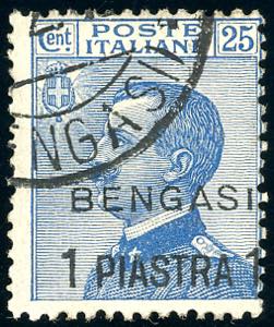 BENGASI 1911 - 1 pi. su 25 cent., ... 