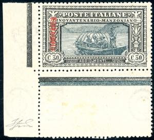 1924 - 30 cent. Manzoni, doppia soprastampa ... 